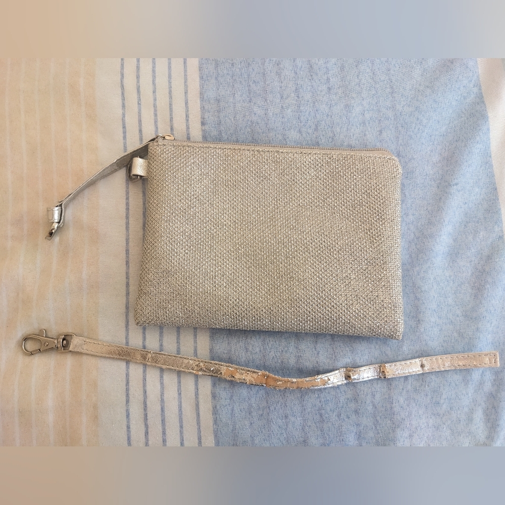 Sparkly Silver Wristlet